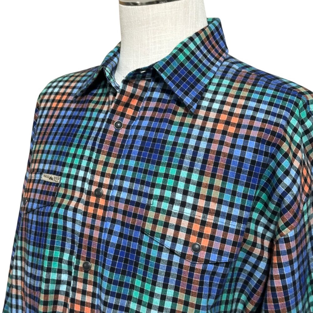 Powder River Outfitters Flannel Shirt - Size Large - Plaid / Check - Snap Front